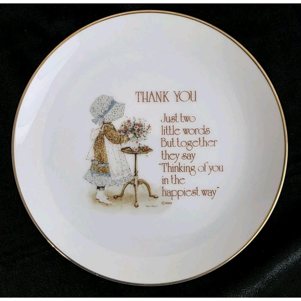 Holly‎ Hobbie Lasting Memories 6" Porcelain Plate 1975 "Thank You" Japan